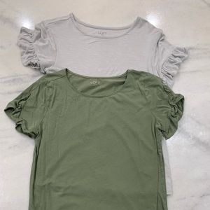 LOFT green and hunter green bundle of shirts